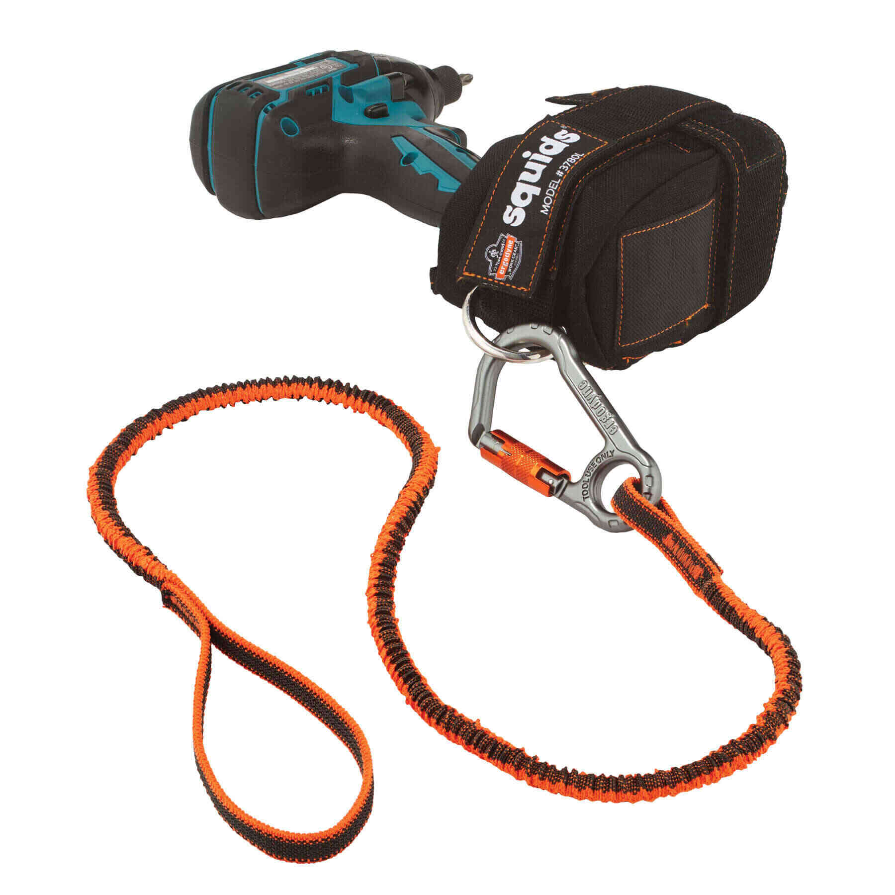 Ergodyne 19Squids 3100F(x) Tool Lanyard Single Carabiner - 10lbs, Orange  and Gray, Standard