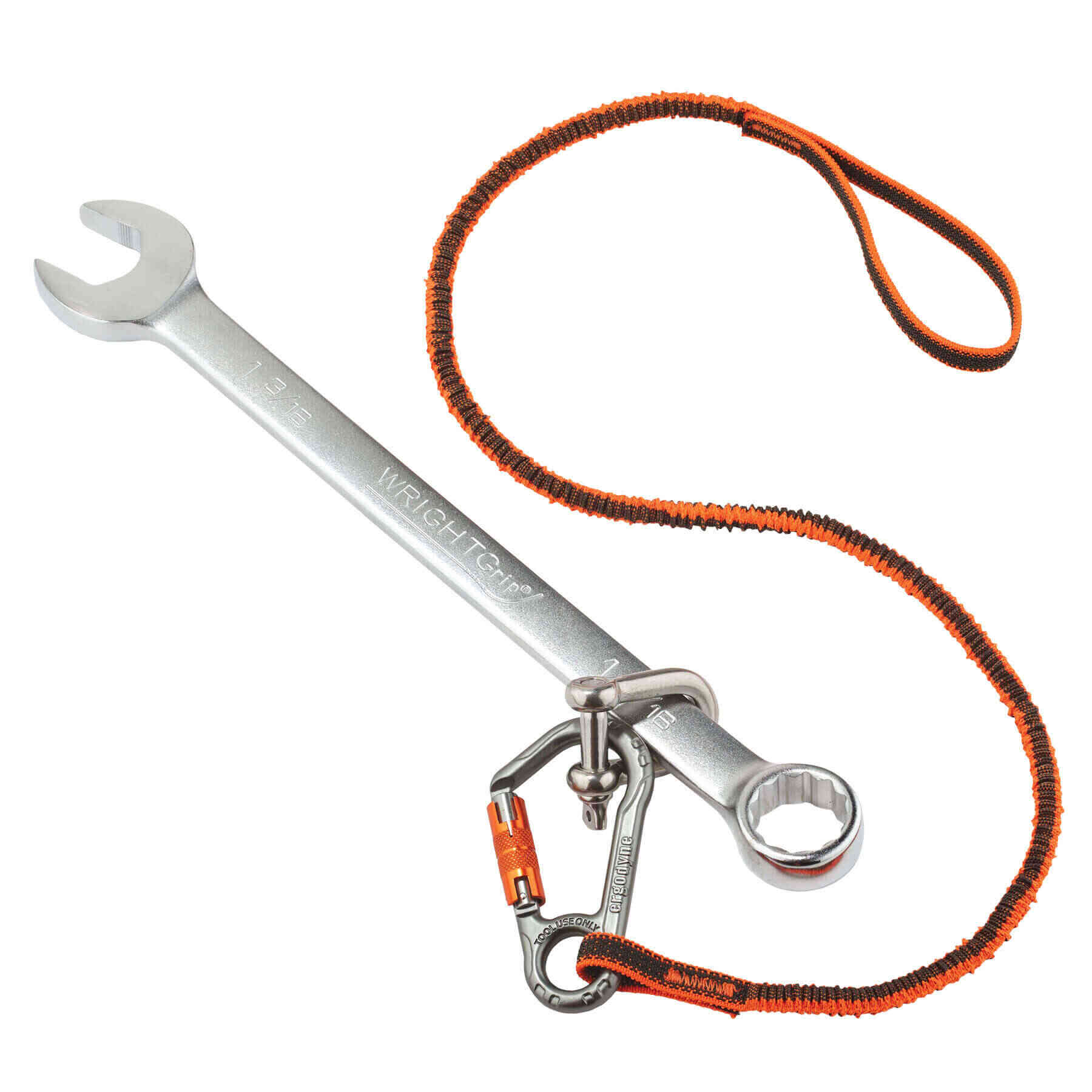 Ergodyne 19Squids 3100F(x) Tool Lanyard Single Carabiner - 10lbs, Orange  and Gray, Standard