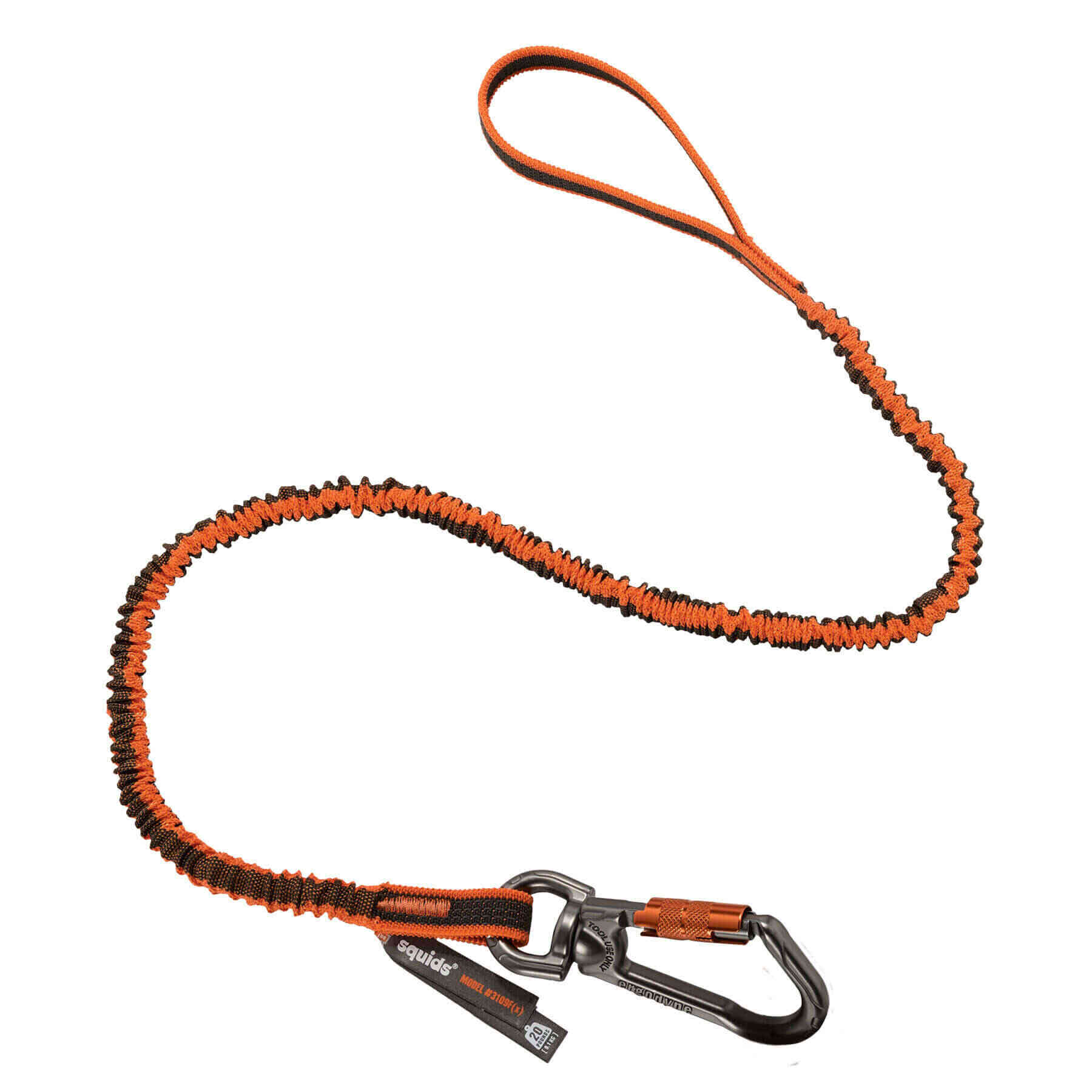 Squids 3109F(x) Double Action Single Carabiner Tool Lanyard with Swivel - 25lbs