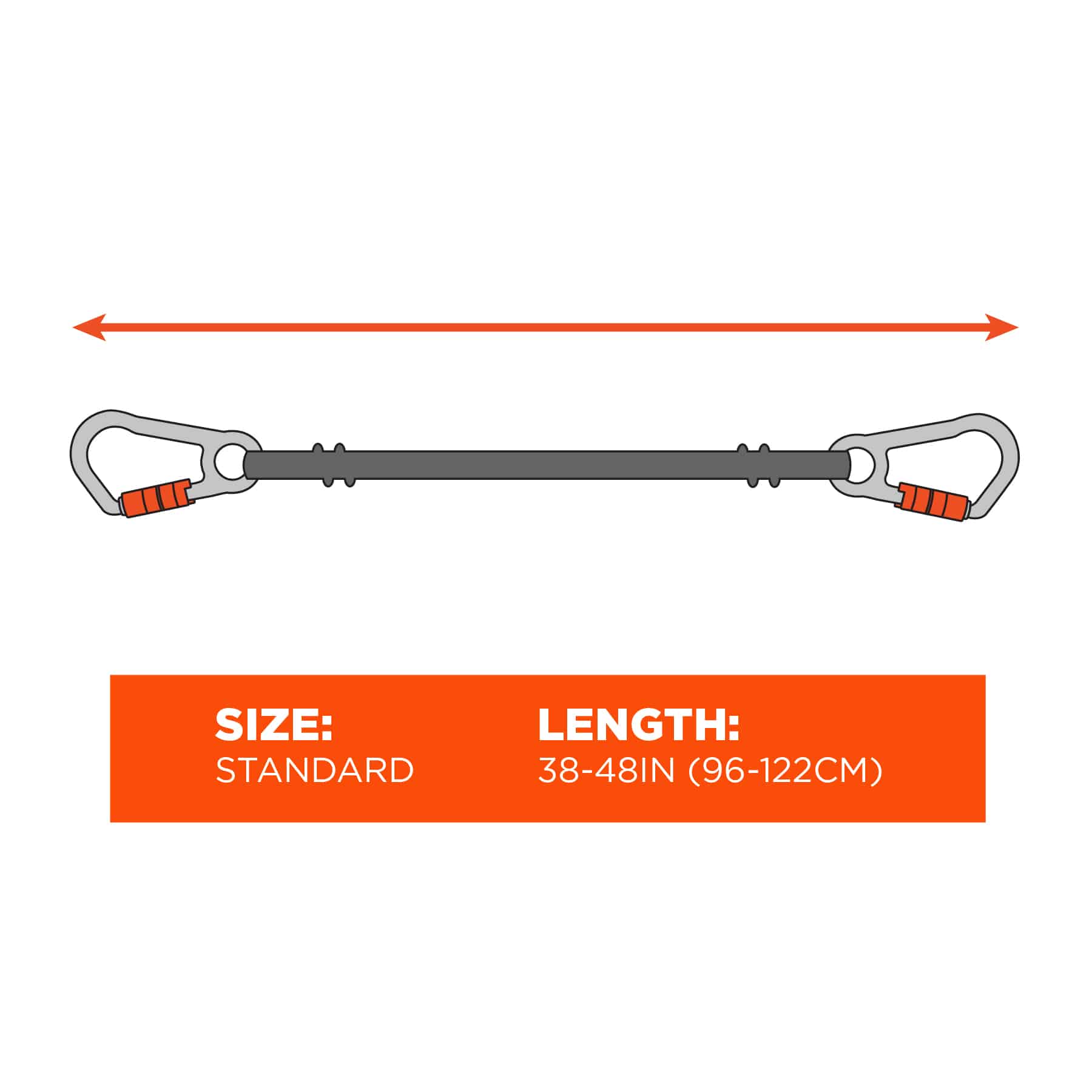 Ergodyne Squids 3110F(x) Tool Lanyard Dual Carabiner - Gray