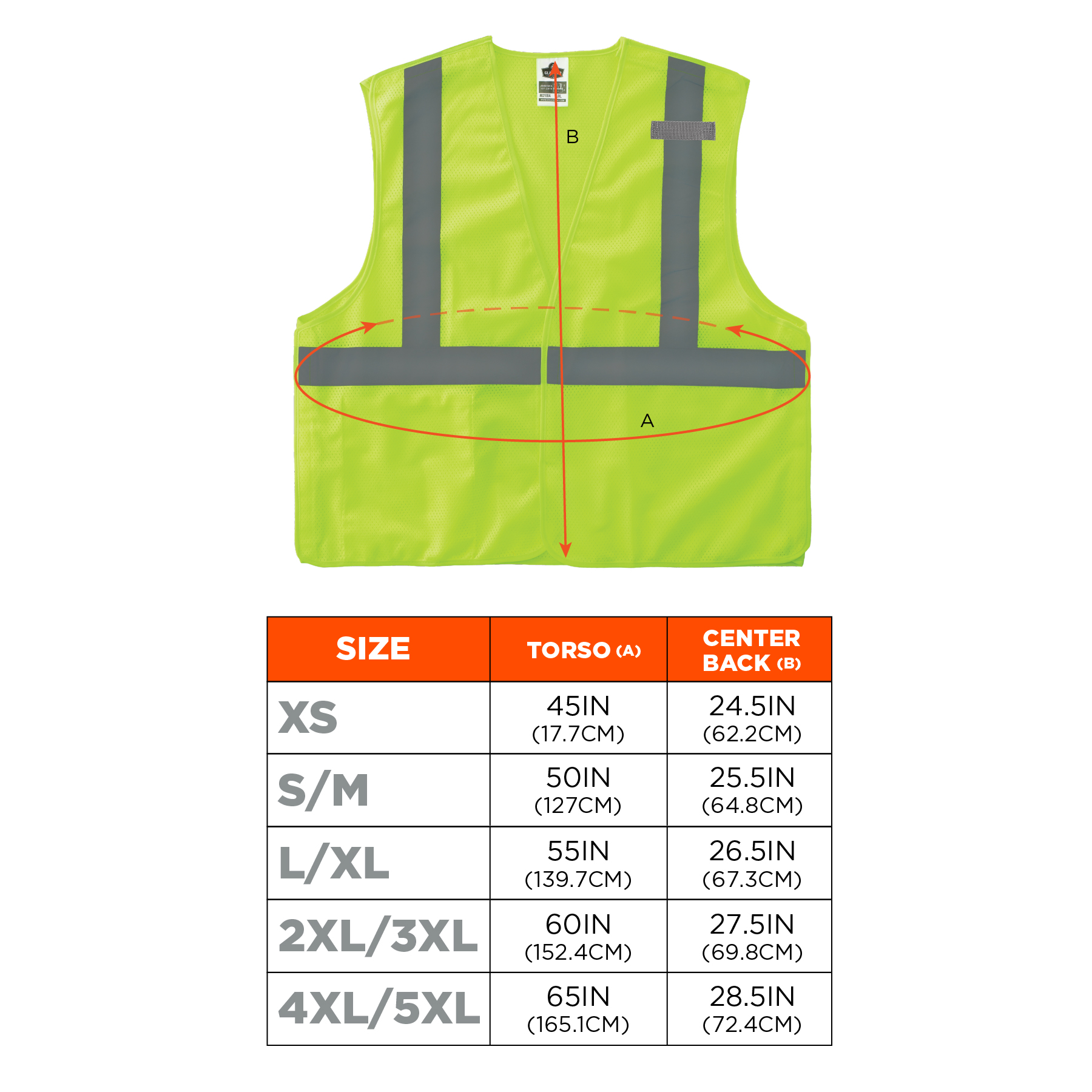 2XL/3XL CLS-2 Orange Details about   Ergodyne Econo Breakaway Vest 