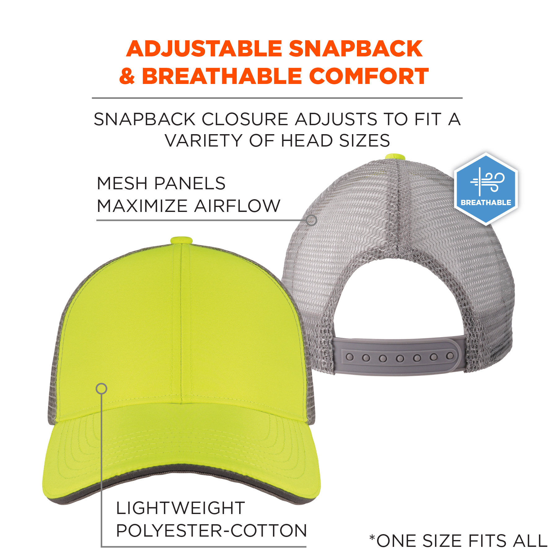 Hi-Vis Reflective Snapback Hat