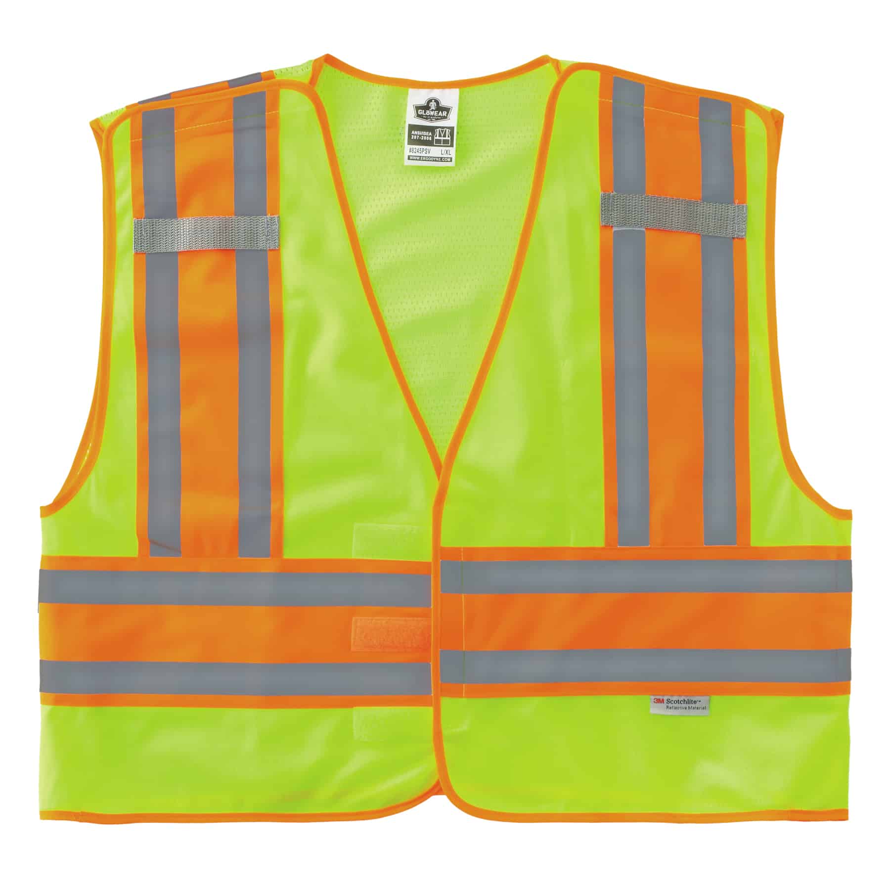 XL ANSI/ ISEA 107-2015 Surveyor Solid Lime Two Tones Safety Vest 