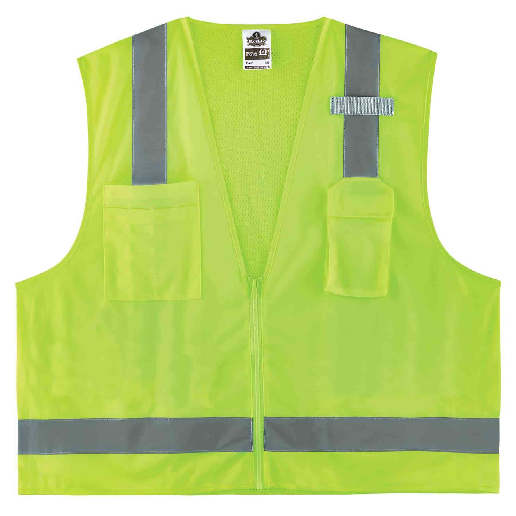 ANSI/ ISEA 107-2010/ 2 pack Solid Mesh High Visibility Safety Vest 
