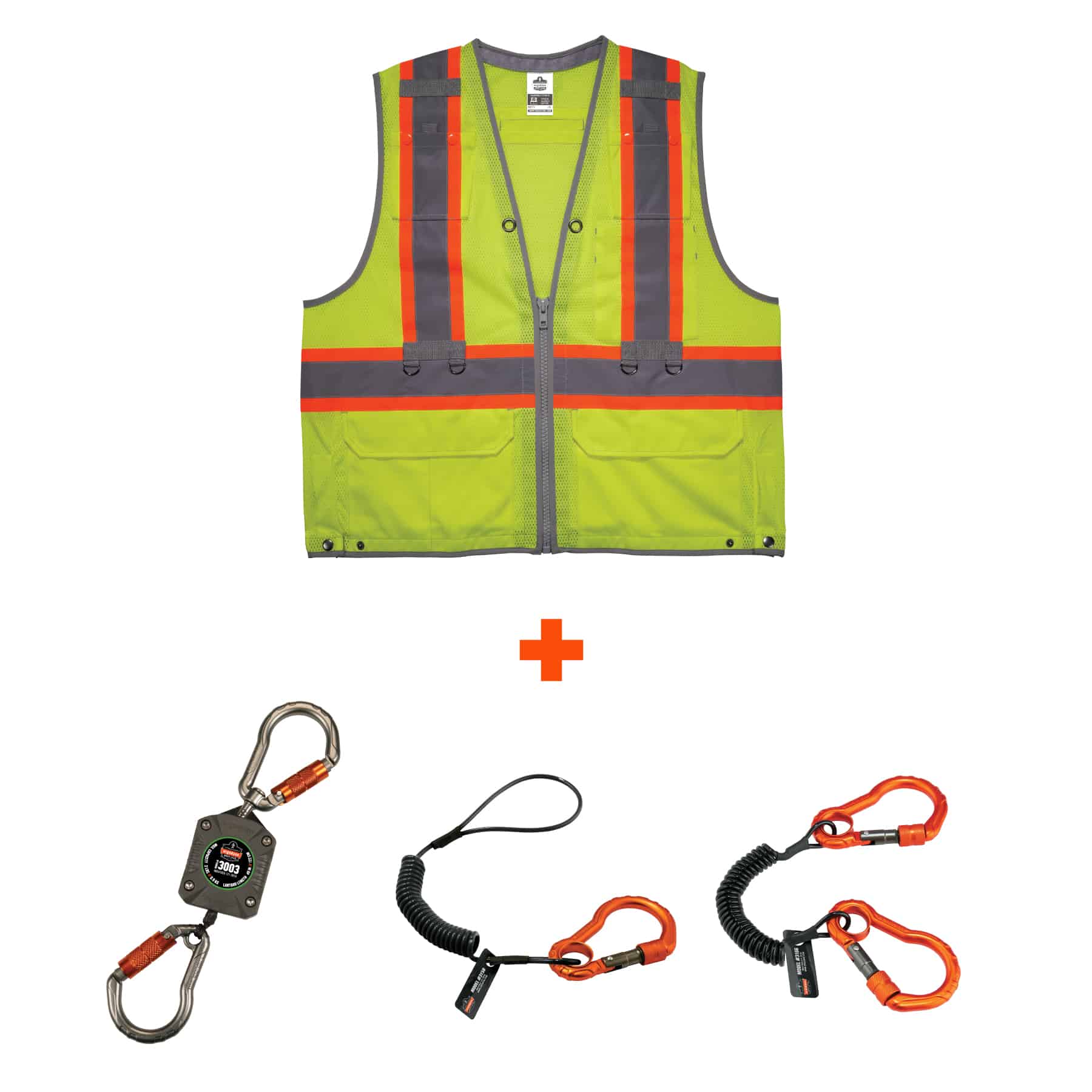 Hi Vis Shock Absorbing Tool Tether Lanyard with Carabiner – Technopack  Corporation