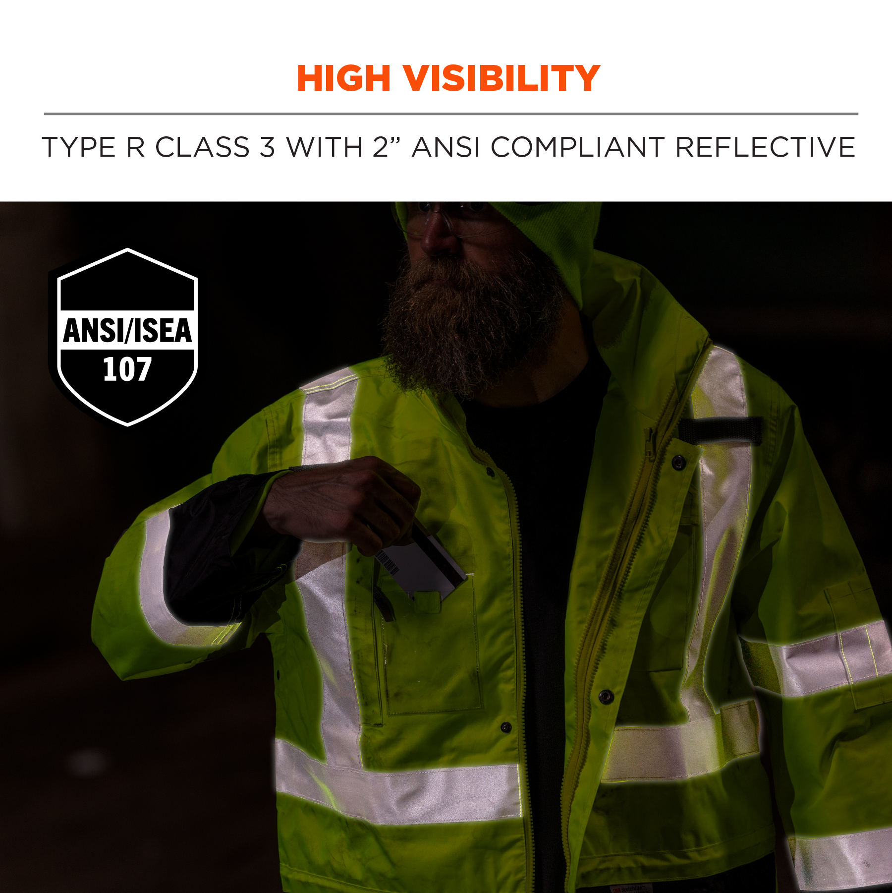  Safety Jackets for Men Reflective ANSI Class 3 High