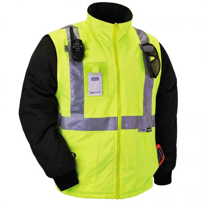 DBlade Mens Hi-Viz Gilet High Visibility Rainproof Thermal Bodywarmer Work Wear 
