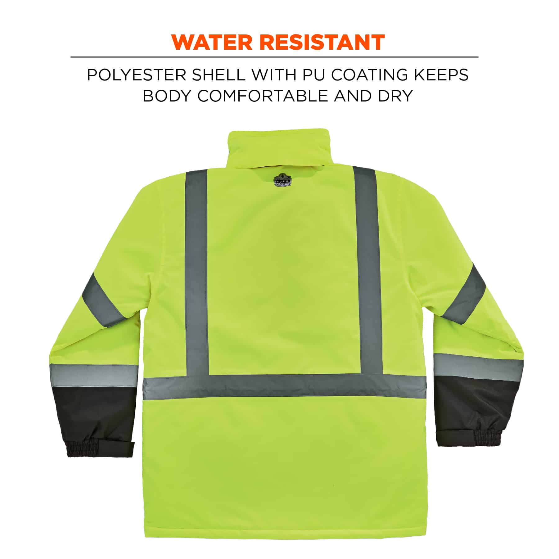 Large MCR Safety 500RJHL Luminator Class 3 Polyester/Polyurethane Jacket with Attached Hood and 3M Silver Reflective Stripes Lime Green 