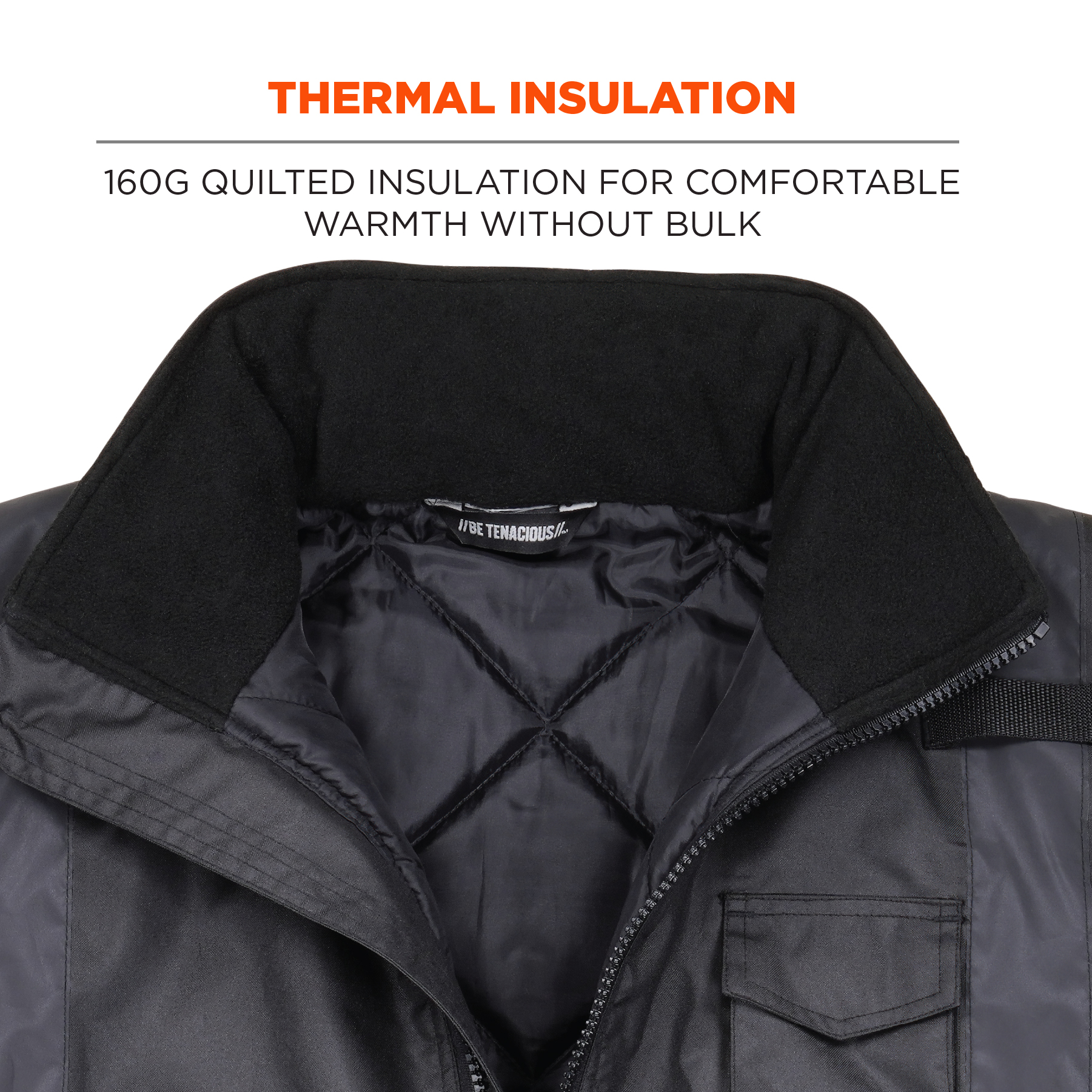 High Visibility Reflective Winter Bomber Jacket, Black Bottom