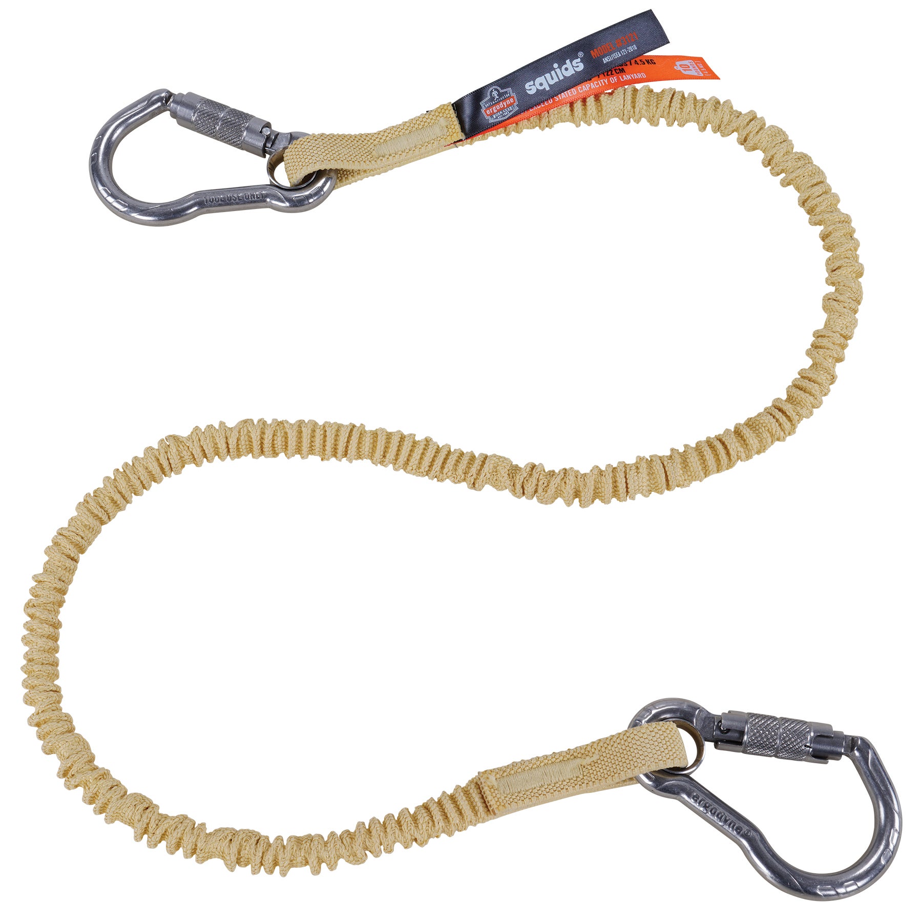 Squids 3121 Burn + Cut-Resistant Aramid Tool Lanyard - Dual Carabiners 10lbs // 4.5kg