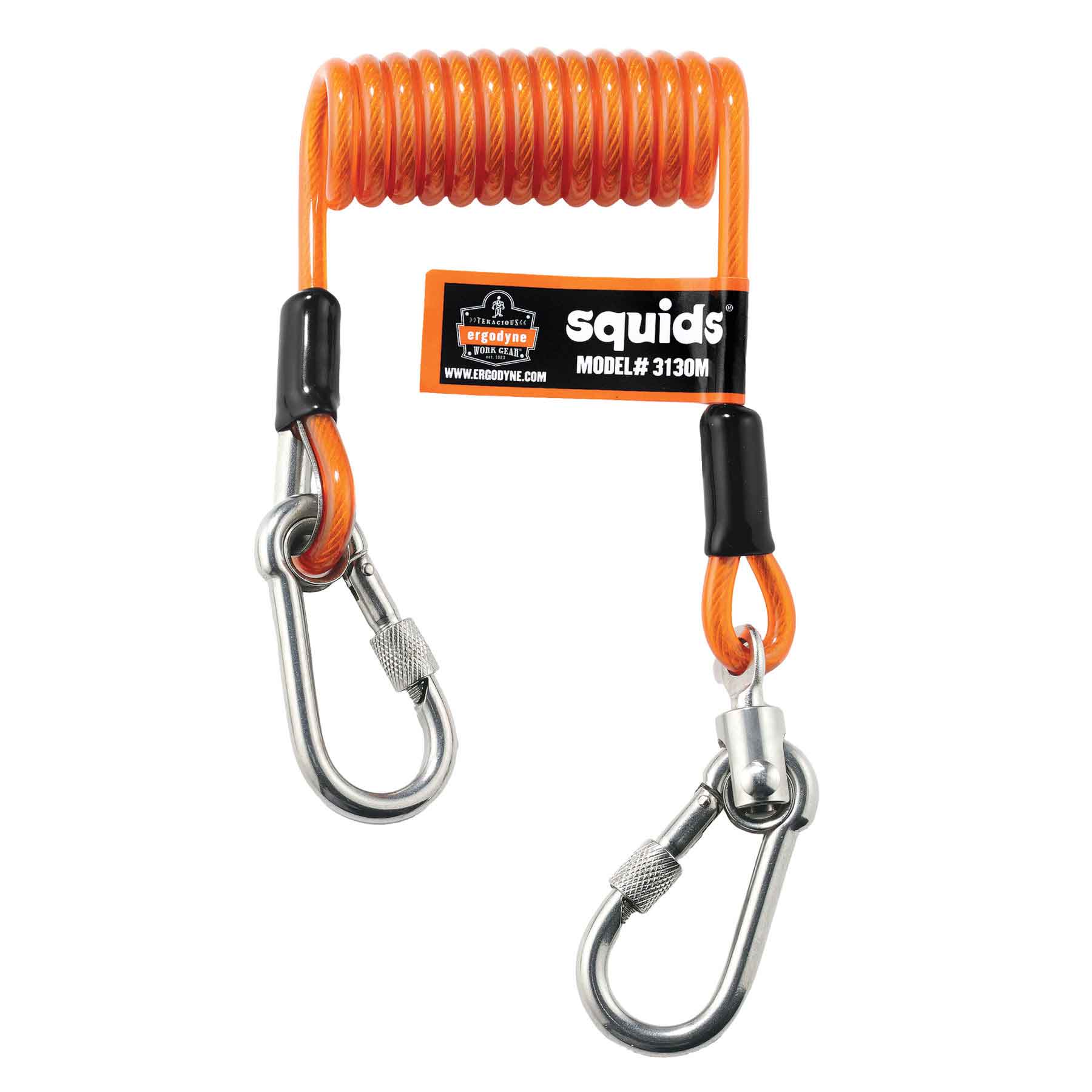 SQUIDS 3130M Coiled Cable Tool Lanyard| Safety Lifting