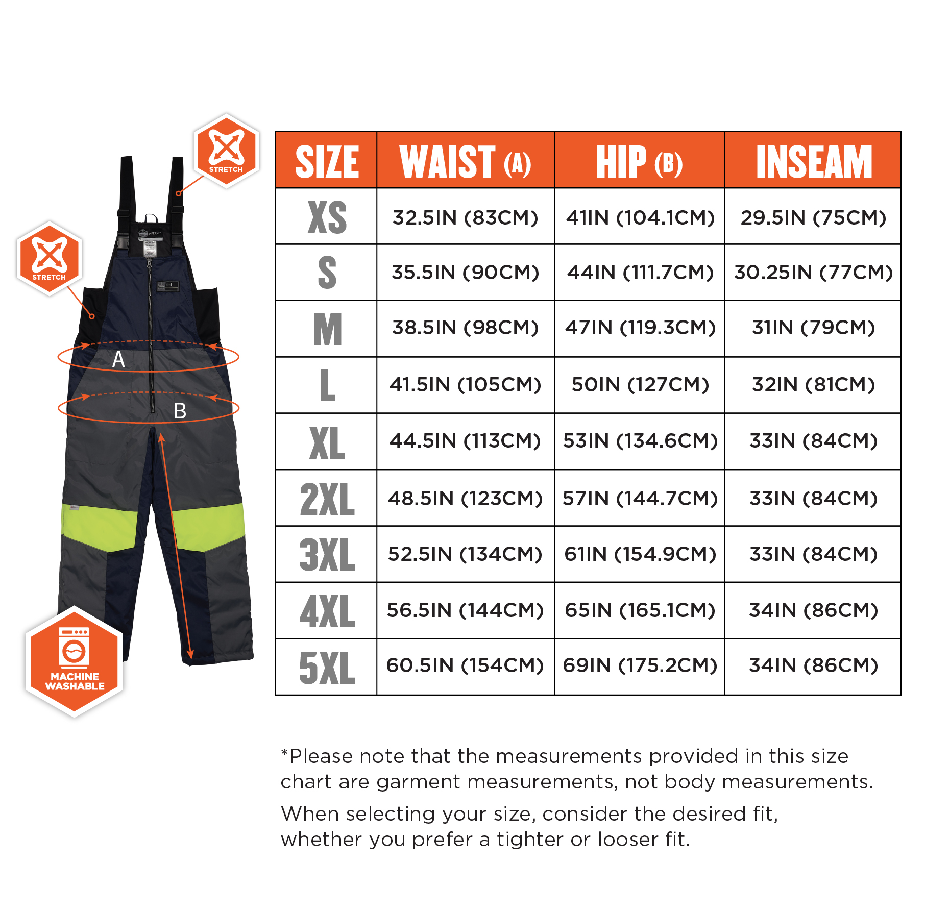  Ergodyne N-Ferno 6472 Winter Insulated Bib Overalls, Workwear  Outerwear, Thermal Insulation, Leg Zippers,Black,Small : Clothing, Shoes &  Jewelry