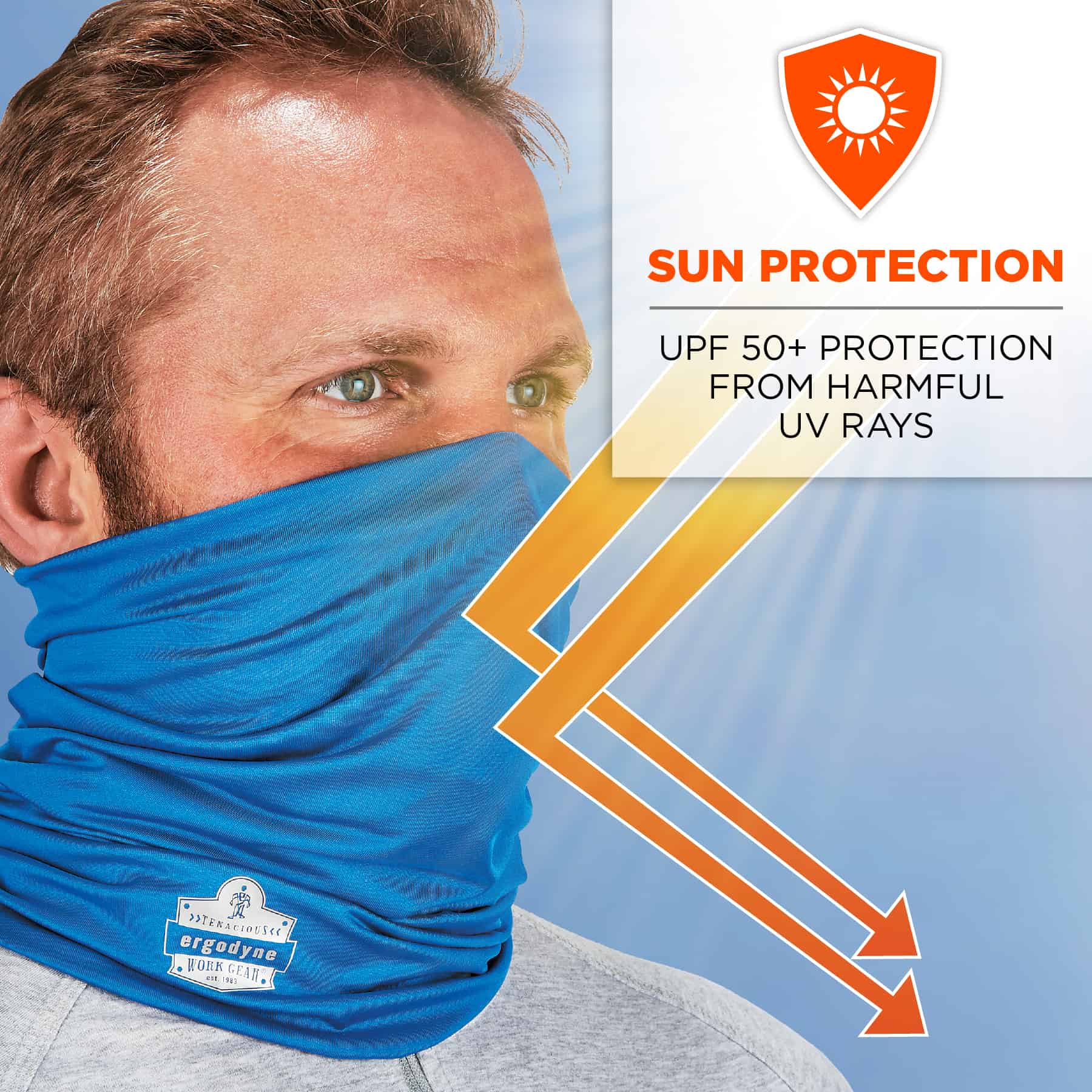 Cooling Breathable Face Mask Sun Protection UPF 50+ Face Covering - Blue /  One Size