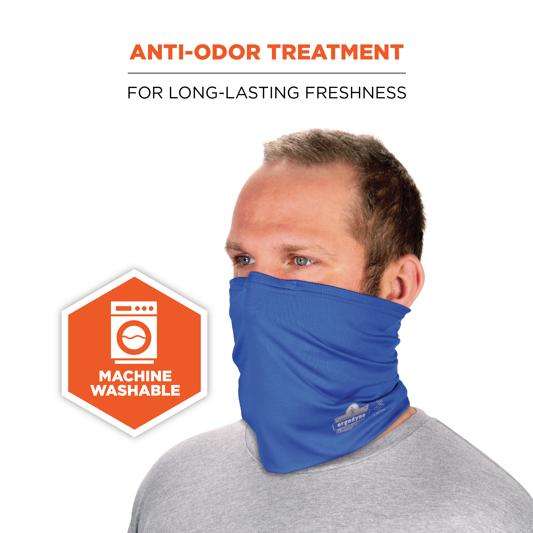 2-Layer Multipurpose Face Mask, Neck Gaiter, Cooling Bandana | Ergodyne