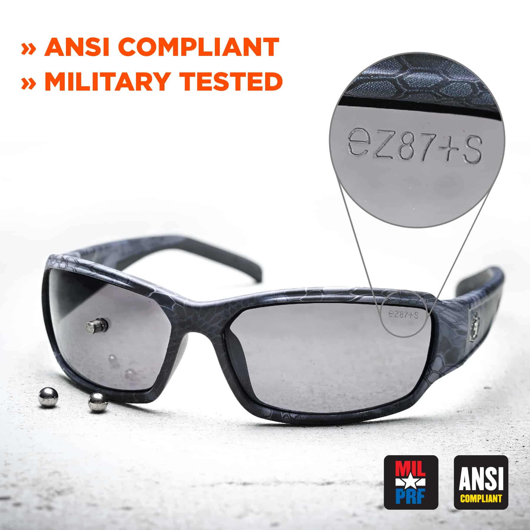 ANSI Protective Safety Glasses Smoke Lens Sunglasses Work Non-Slip Protection 