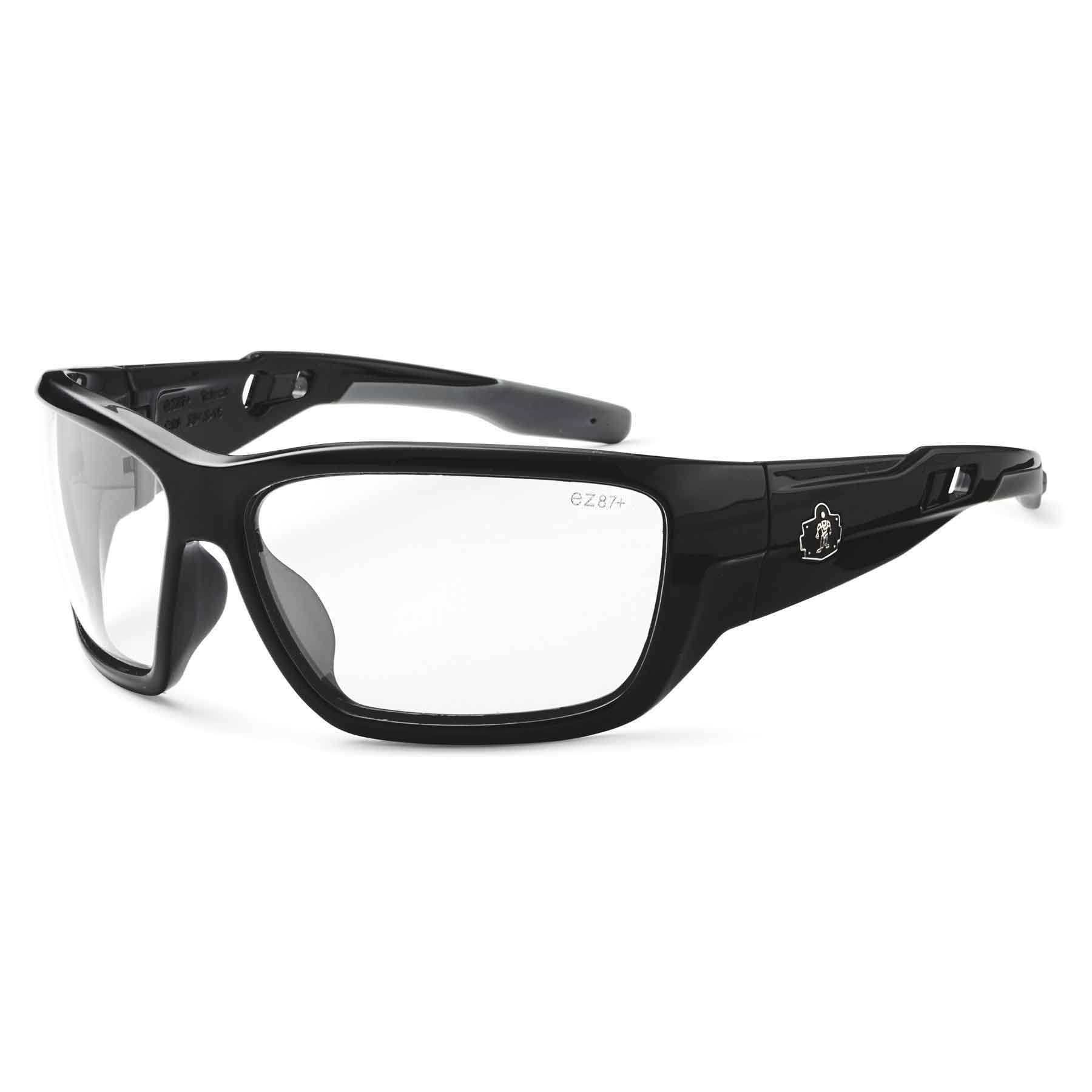 Blue Mirror Lens Skullerz Odin Safety Sunglasses Black Frame 
