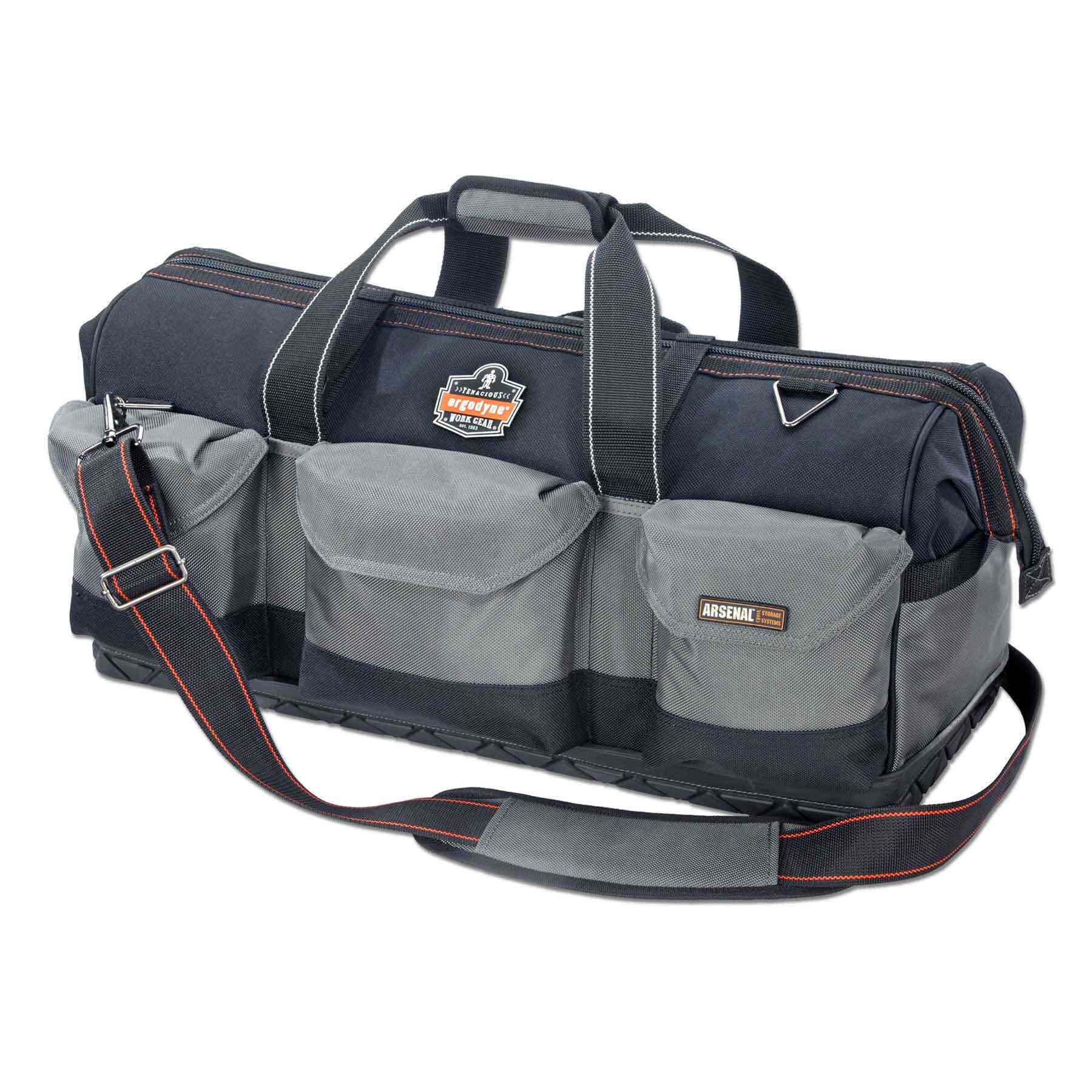 Long Rubber Base Widemouth Opening Ergodyne Arsenal 5808 Tool Bag 28-Pockets Long Rubber Base Widemouth Opening Ergodyne Arsenal 5808 Tool Bag 28-Pockets