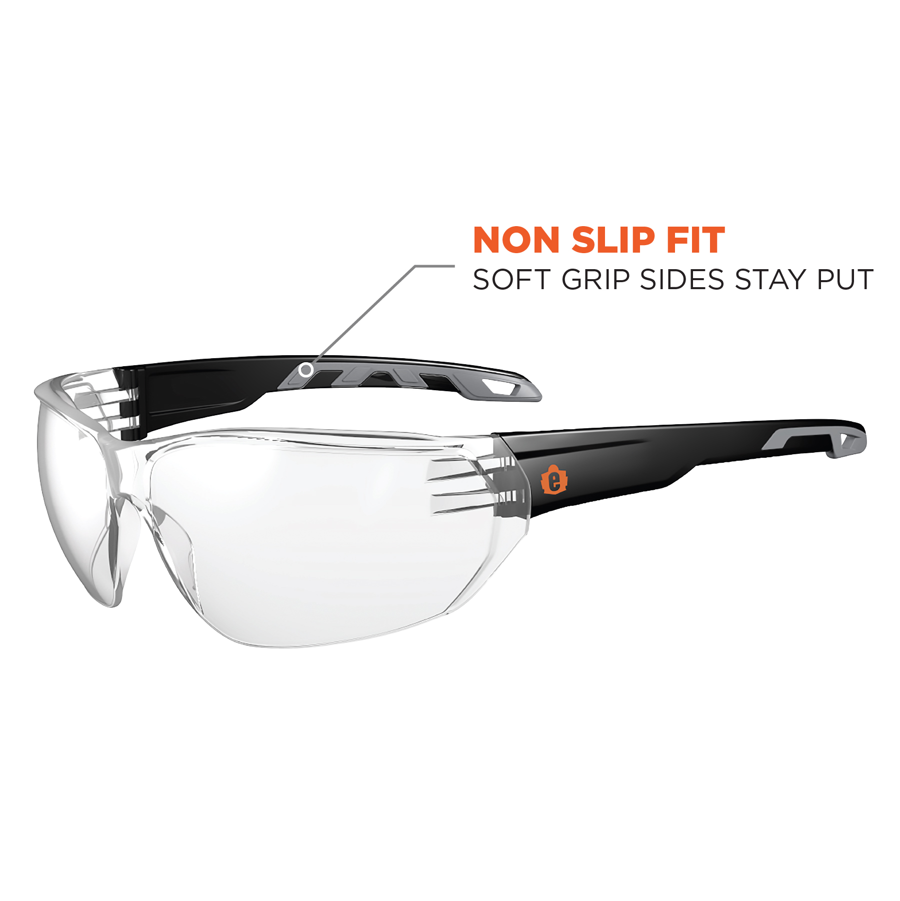 Safety Glasses with Clear Anti Fog Lenses No-Slip Grips Eye Protection 