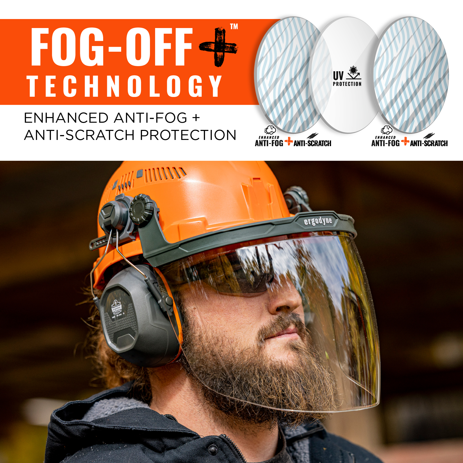 Anti-Scratch & Anti-Fog Hard Hat Face Shield for Cap-Style & Safety Helmet