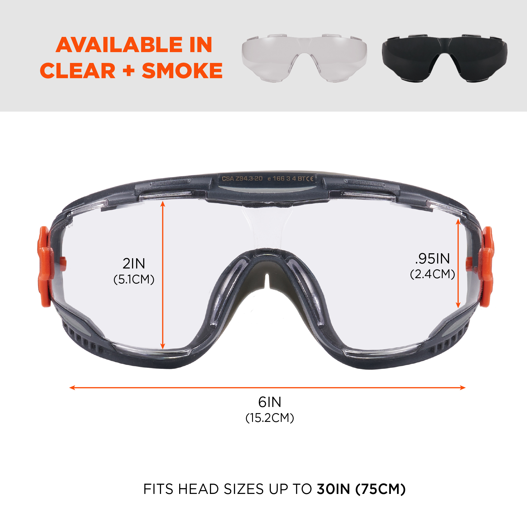 Safety Goggles Neoprene Strap Ergodyne