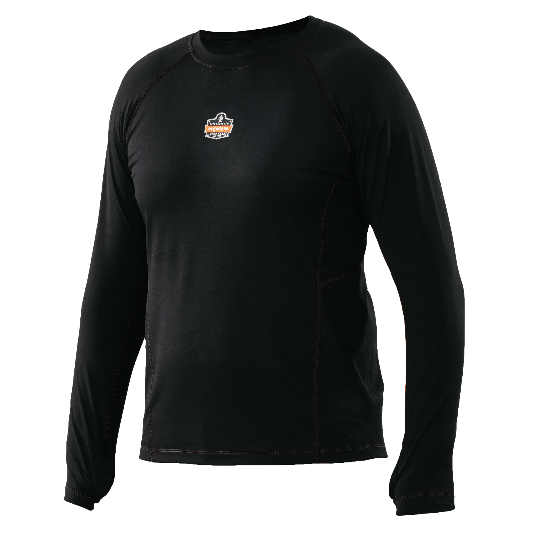 Long Sleeve Fleece Base Layer Compression Shirt in Black and White