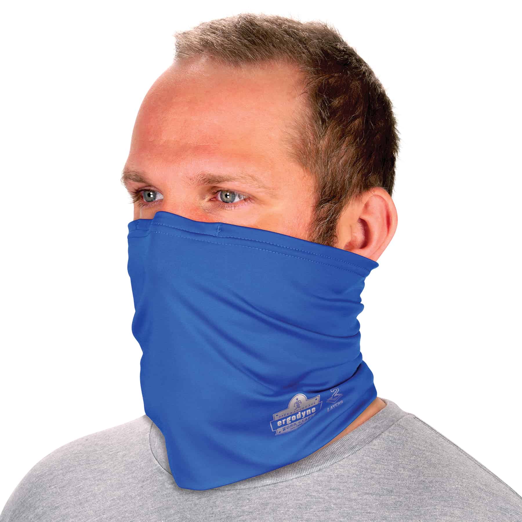 Oromask O2 Designer Washable & Reusable Cloth Face Mask - Dual Wearing Mode  On Ear & Neck Gaiter - Filtration up to 95% - Ultra rugged & Durable-  Organic Blue : .in