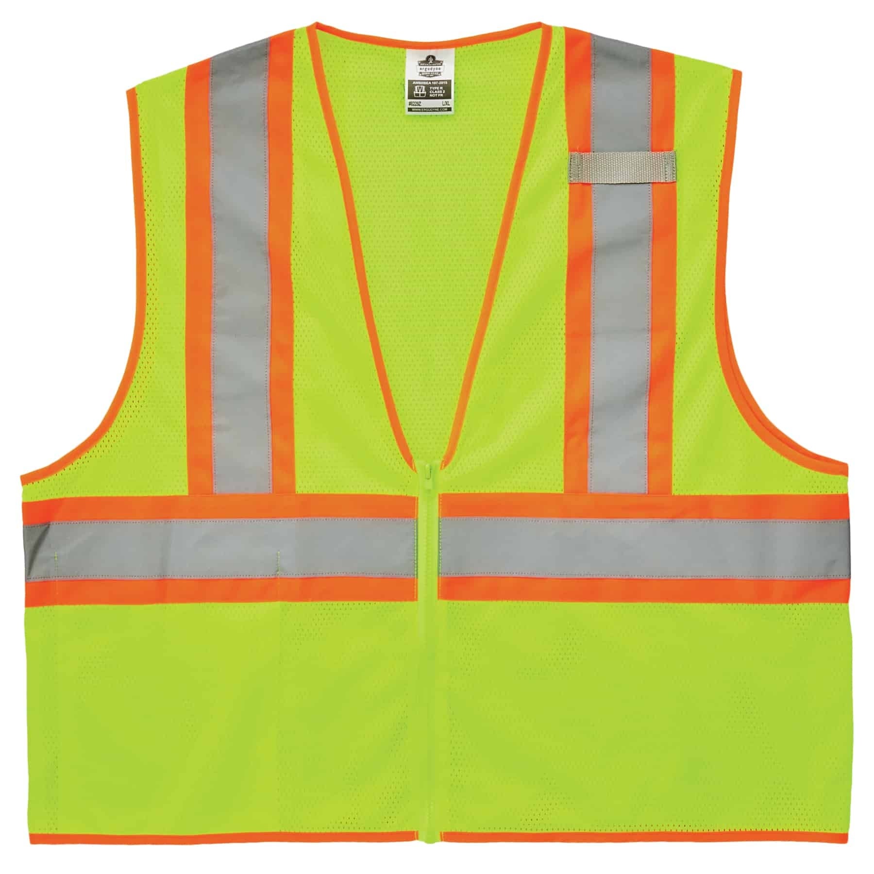 Two-Tone Hi-Vis Work Vest w/ Zipper Closure | Ergodyne