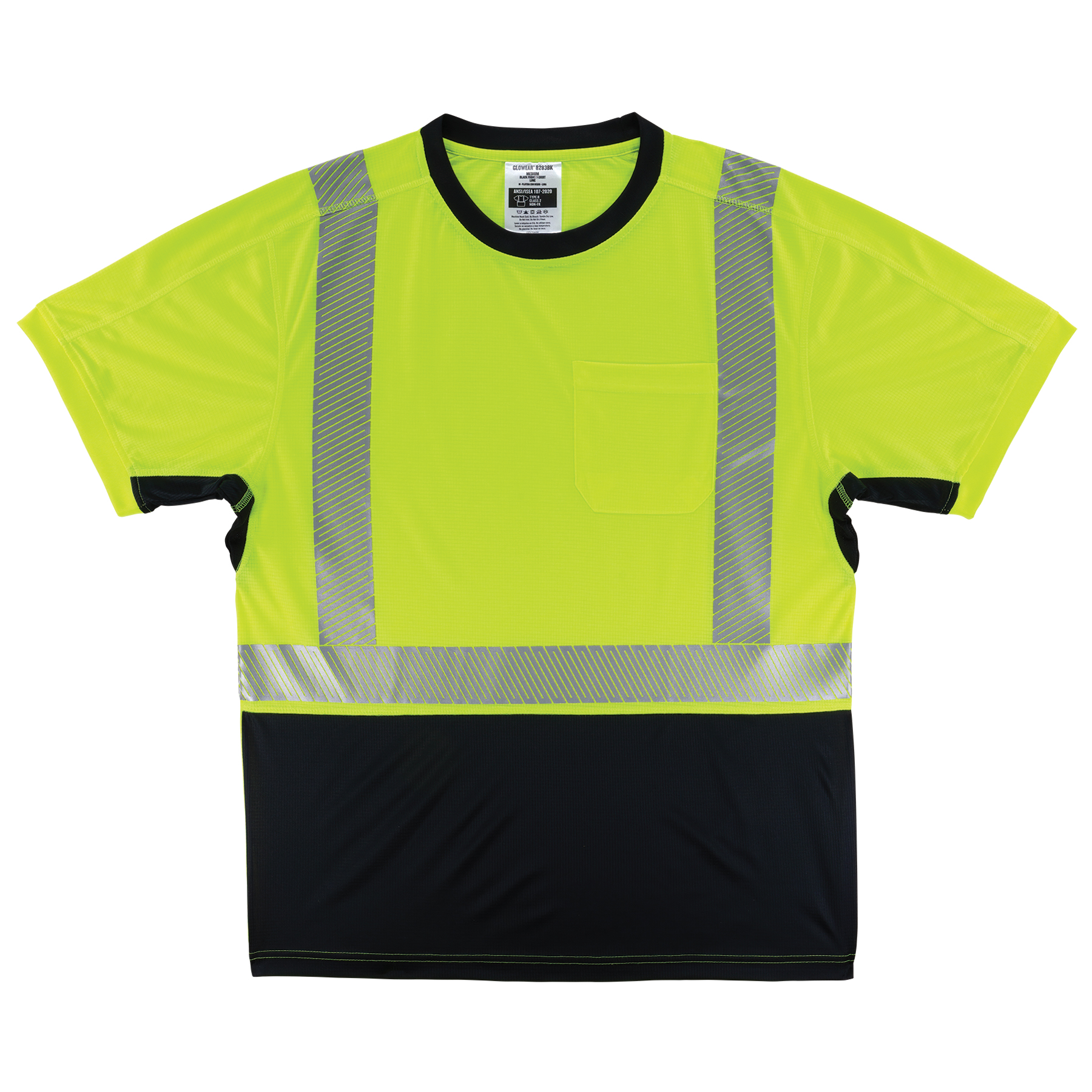 5 Pack Hi-Vis Black Long Sleeve T-Shirts Hi-Vis Sizes M-4XL Reflective Stripes 