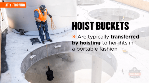 Topping - Hoist Buckets. Are typically transferred by hoisting to heights in a portable fashion