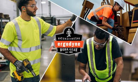 Workers wearing hi vis shirt and vest on construction site