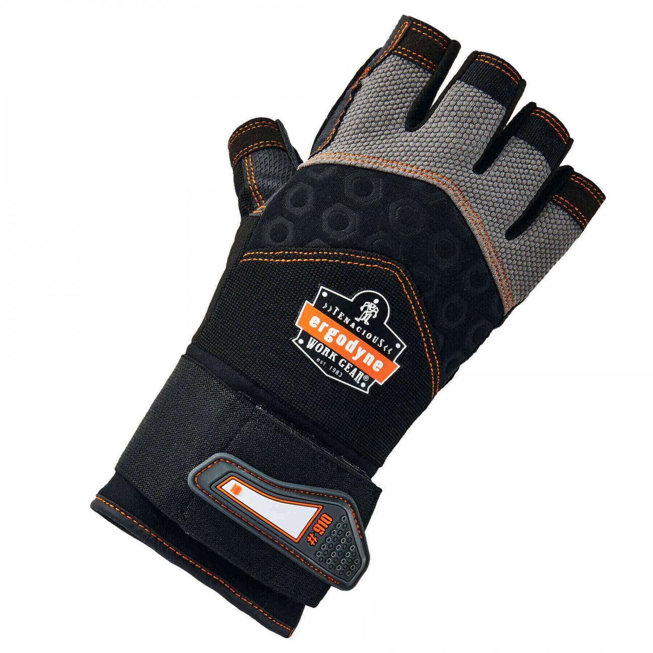 HalfFinger Impact Gloves with Wrist Support Ergodyne