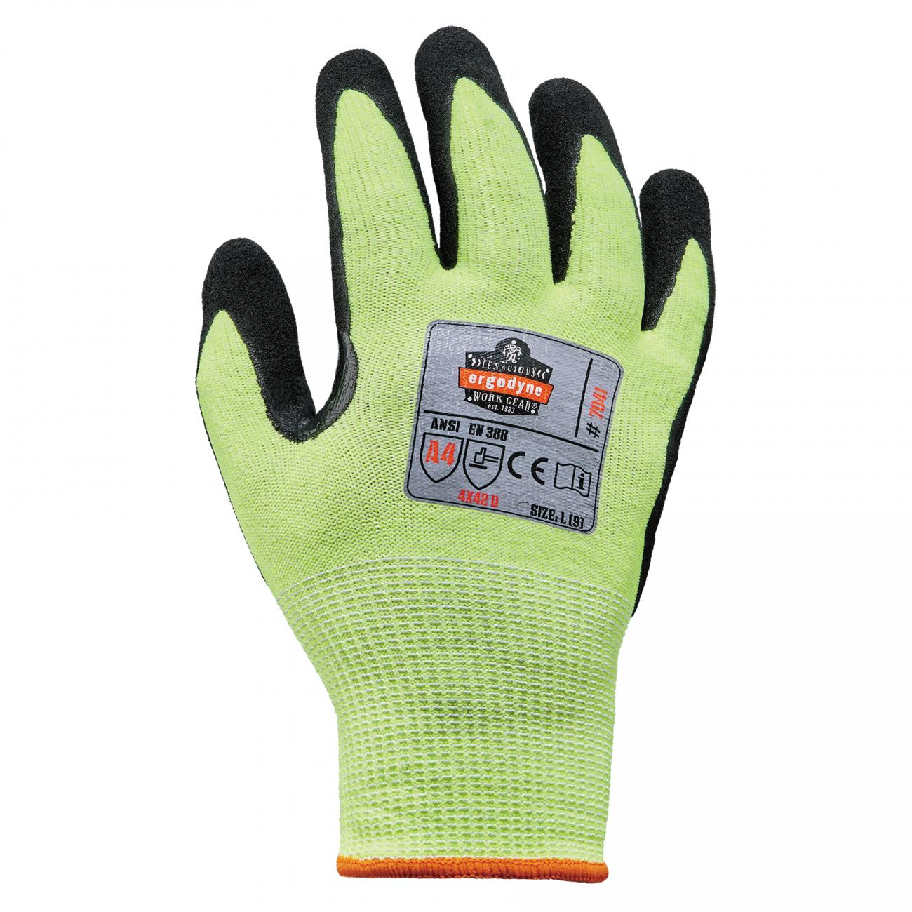 Level 4 Cut Resistant Gloves, HiVis, NitrileCoated Ergodyne