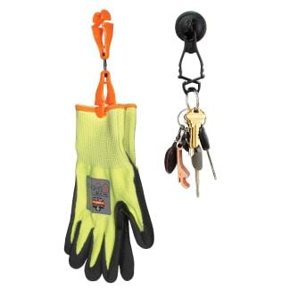 glove clip holding gloves and glove clip holding keys