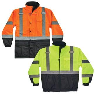 orange and lime hi-vis jackets