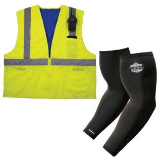 Cooling vest and arm sleeves