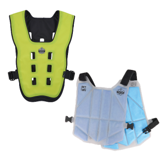 Chill-Its 6684 Dry Evaporative Cooling Vest and Chill-Its 6210 Phase Change Cooling Vest