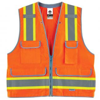 Glowear 8254HDZ Two-Tone Heavy-Duty Surveyors Vest - Type R, Class 2, Zipper