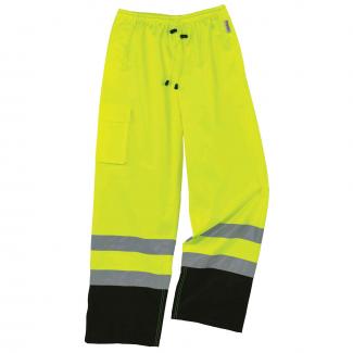 GloWear 8915BK Hi-Vis Rain Pants - Class E, Black Bottom