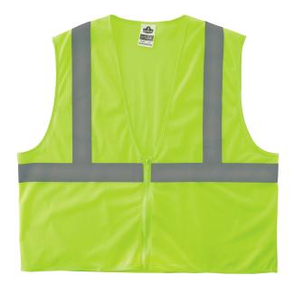 GloWear 8205Z Mesh Hi-Vis Safety Vest - Type R, Class 2 - Zipper, No Pockets