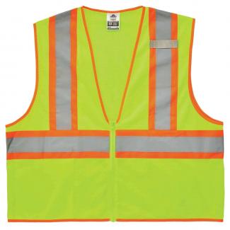 GloWear 8229Z Two-Tone Hi-Vis Safety Vest - Type R, Class 2, Zipper, Economy 