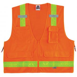 GloWear 8250ZHG Surveyors Vest with Combined Performance Tape - Type R, Class 2, Zipper