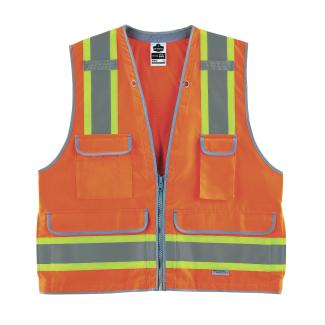 Glowear 8254HDZ Two-Tone Heavy-Duty Surveyors Vest - Type R, Class 2, Zipper