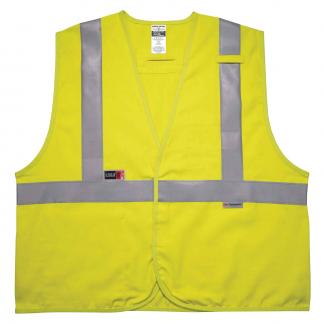 GloWear 8261FRHL Hi-Vis FR Safety Vest - Class 2, NFPA 2112, NFPA 70E, Solid, Hook & Loop