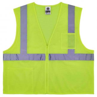 GloWear 8256Z Self-Extinguishing Hi-Vis Safety Vest - Type R, Class 2, Zipper