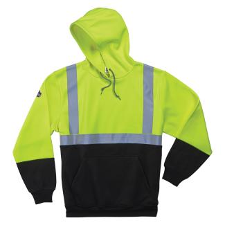 GloWear 8293 Hi-Vis Hooded Sweatshirt - Type R, Class 2, Black Bottom