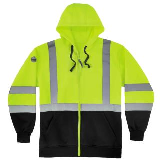 Hi-Vis Hooded Sweatshirt, Zip-Up Hoodie | Ergodyne