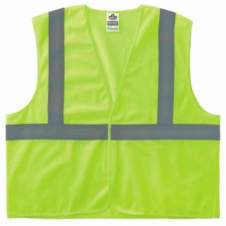 GloWear 8205HL-ECO Recycled Hi-Vis Vest - Type R, Class 2, Hook + Loop, No Pockets