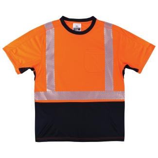GloWear 8283BK Lightweight Performance Hi-Vis T-Shirt - Type R, Class 2, Black Bottom