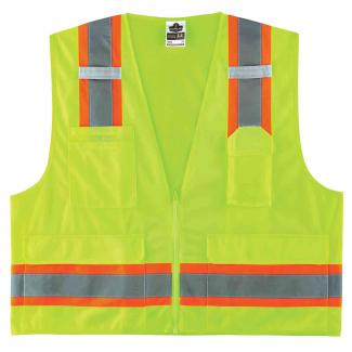 GloWear 8248Z Two-Tone Surveyors Vest - Type R, Class 2, Zipper