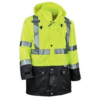 GloWear 8365BK Hi-Vis Rain Jacket - Type R, Class 3, Black Bottom